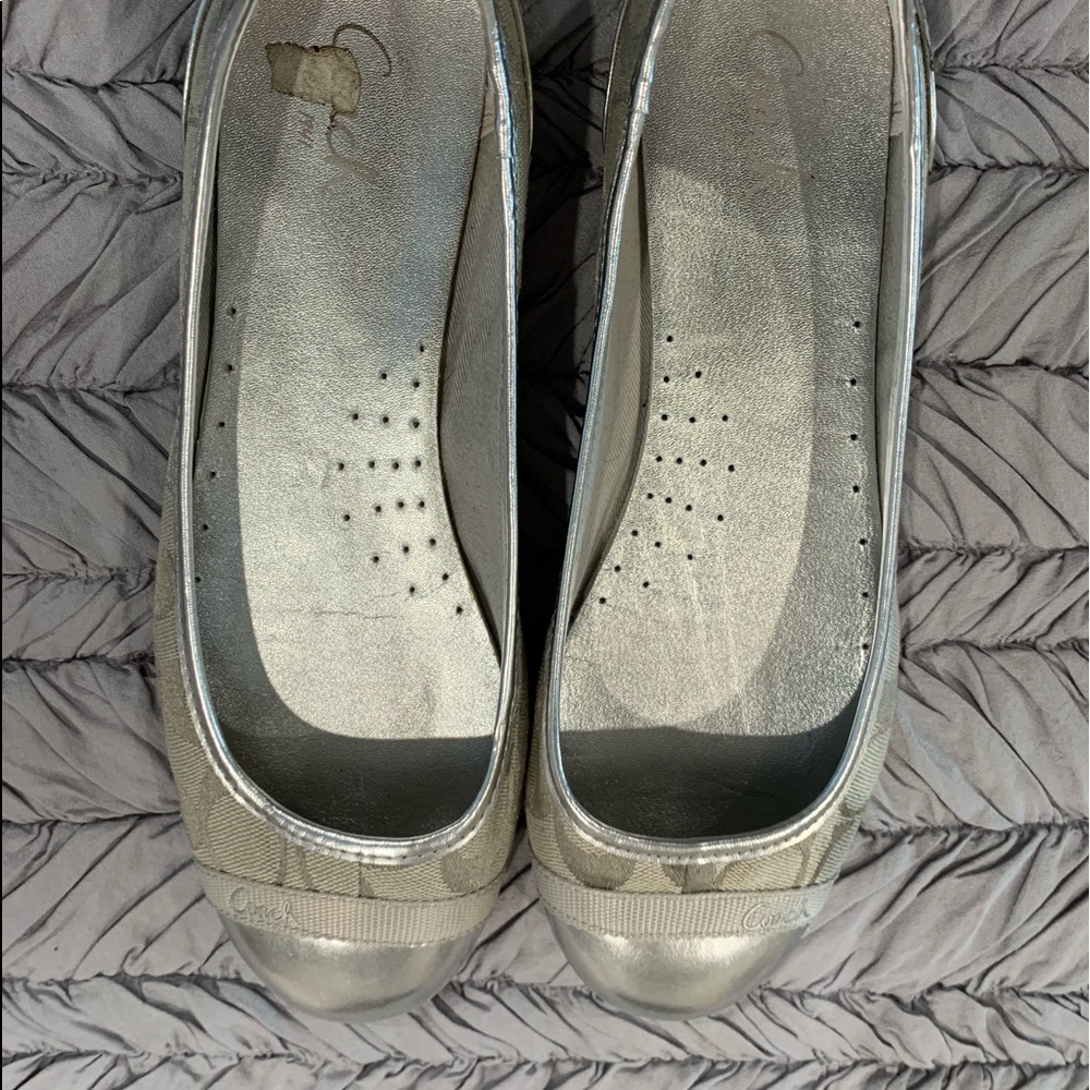 Coach ballet flats with silver metallic SZ 8.5